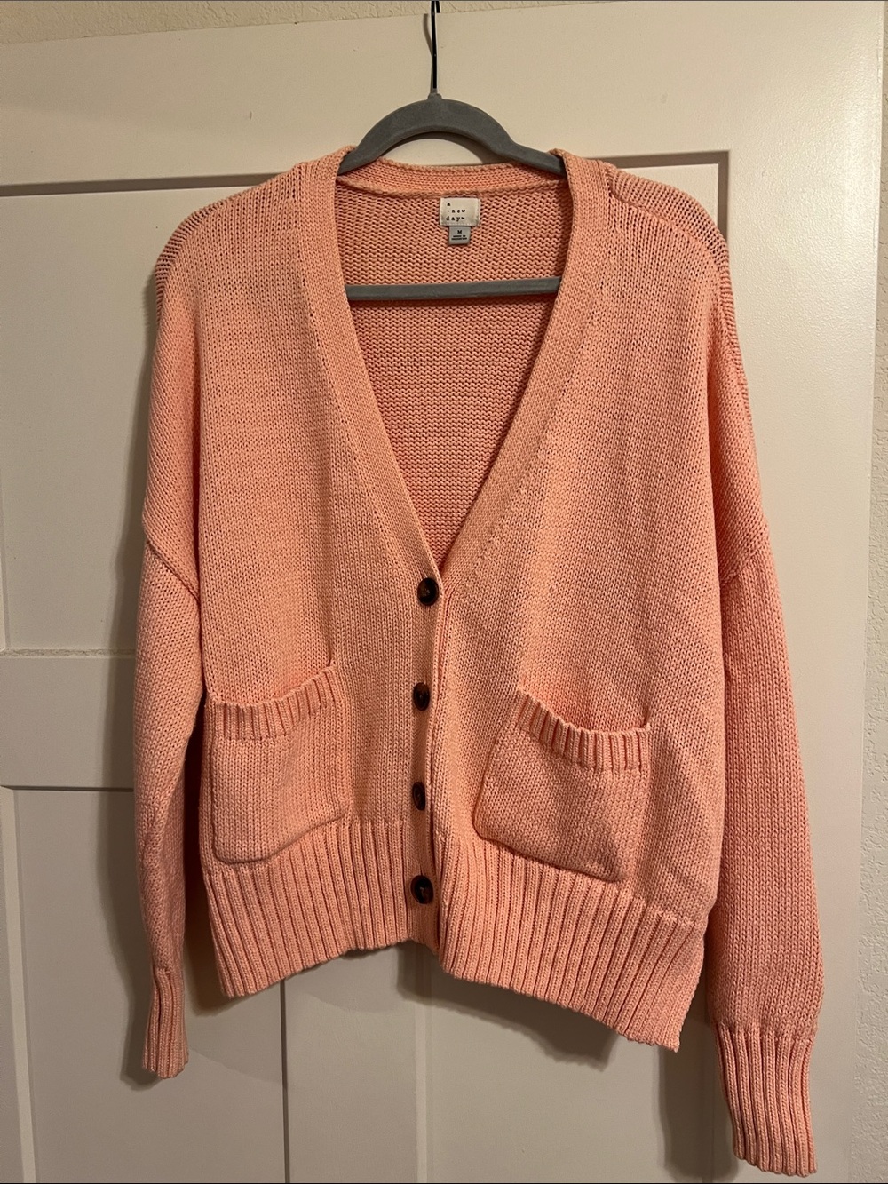 Pink Button Up Cropped Cardigan